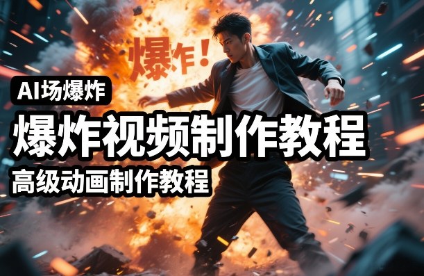 AI场景爆炸视频制作教程，利用人物实拍视频制作出高级的动画特效-青禾学社