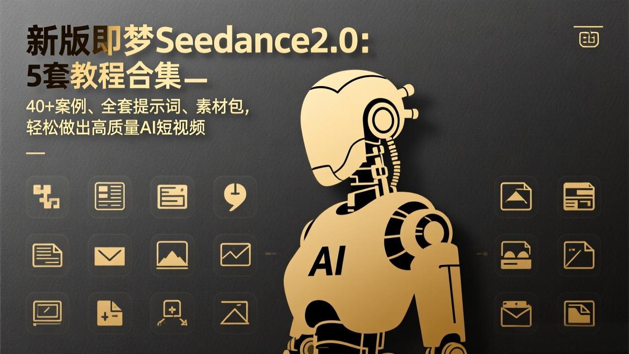 新版即梦Seedance2.0：5套教程合集，40+案例、全套提示词、素材包，轻松做出高质量AI短视频-青禾学社