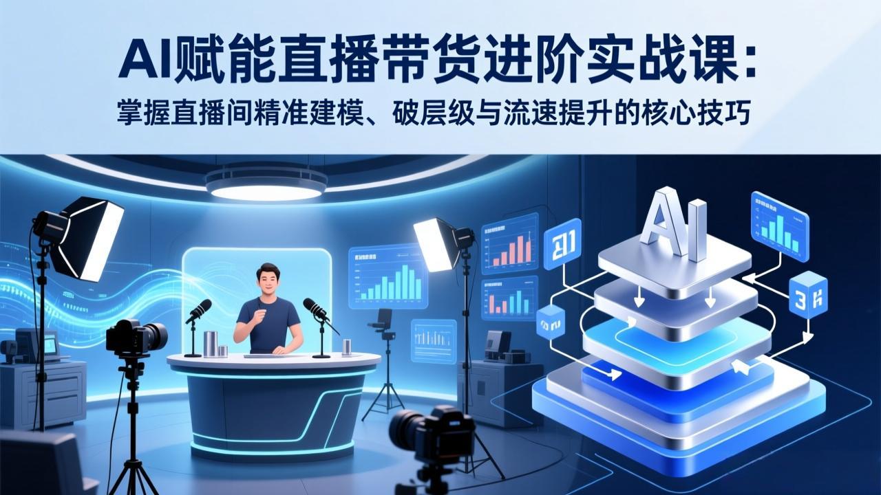 AI赋能直播带货进阶实战课：掌握直播间精准建模、破层级与流速提升的核心技巧-青禾学社