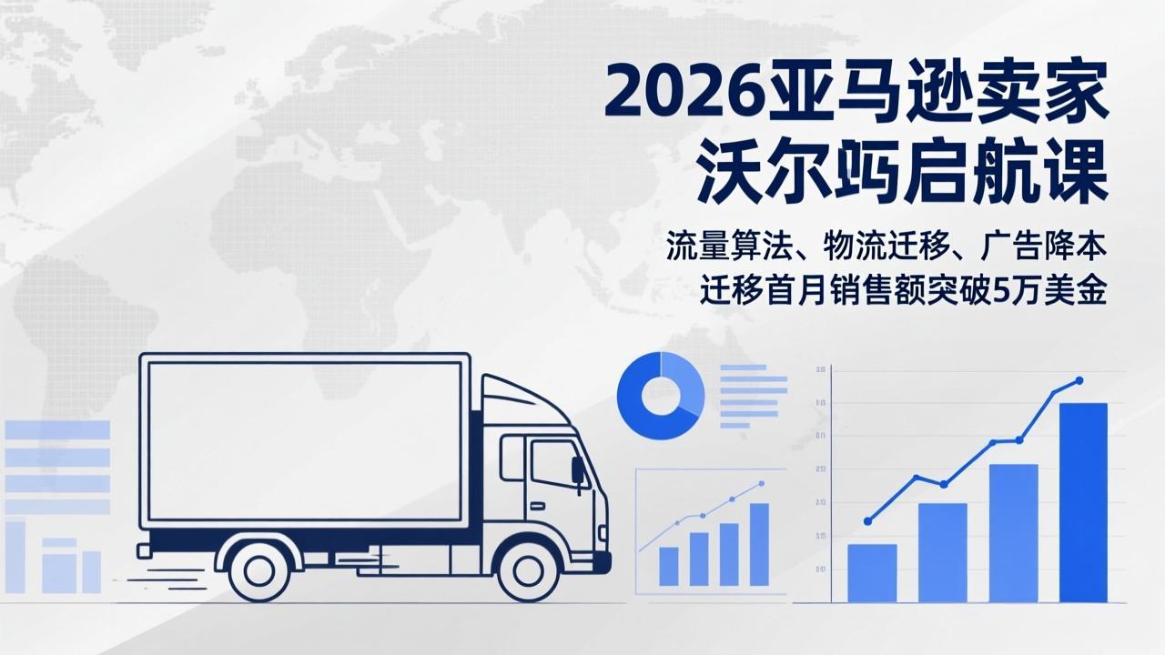 2026亚马逊卖家沃尔玛启航课，流量算法、物流迁移、广告降本，迁移首月销售额突破5万美金-青禾学社