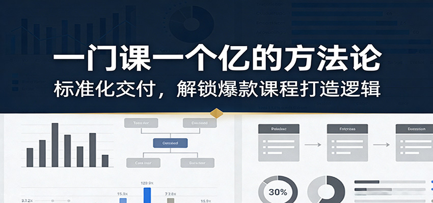 一门课一个亿的方法论：标准化交付，解锁爆款课程打造逻辑-青禾学社