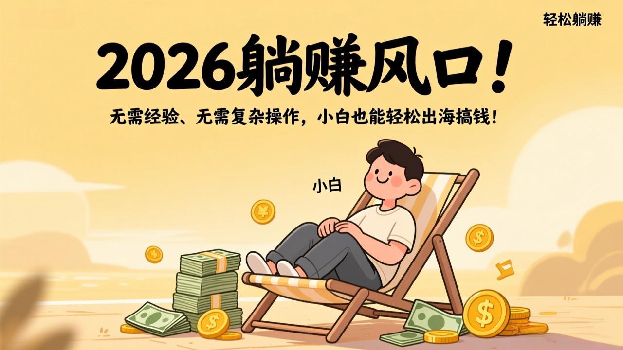 2026躺赚风口！无需经验、无需复杂操作，小白也能轻松出海搞钱！-青禾学社