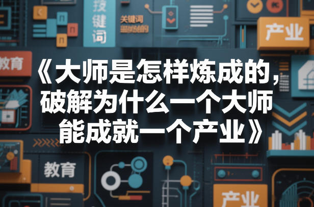 大师是怎样炼成的，破解为什么一个大师，能成就一个产业【电子书】-青禾学社