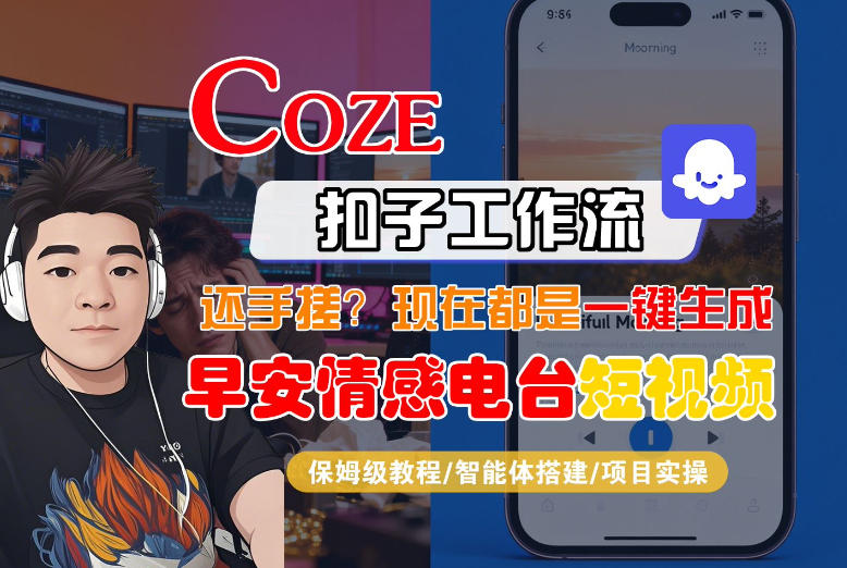 【Coze工作流搭建实操教程】【coze】早安情感电台日签视频还在手动做？用扣子工作流自动生成，省时90%-青禾学社