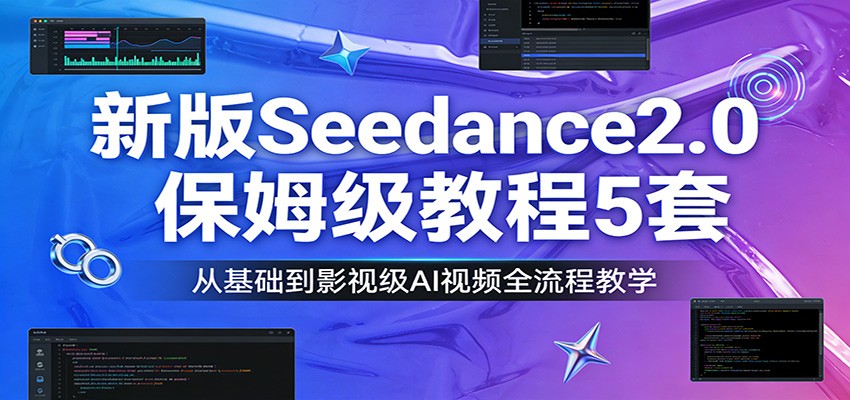 新版Seedance2.0保姆级教程5套：从基础到影视级AI视频全流程教学-青禾学社