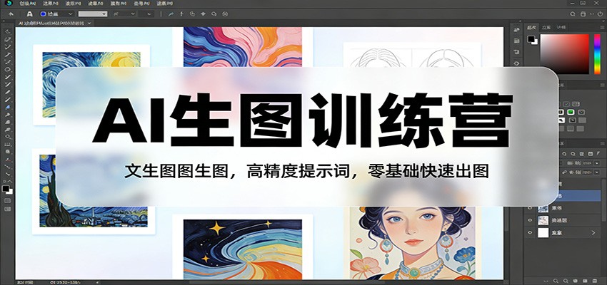 AI生图训练营：文生图图生图，高精度提示词，零基础快速出图-青禾学社