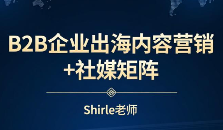 shirle老师·B2B企业出海内容营销+社媒矩阵-青禾学社