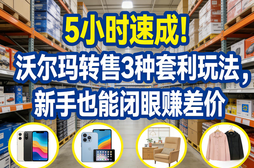 5小时速成！沃尔玛转售3种套利玩法，新手也能闭眼賺差价-青禾学社