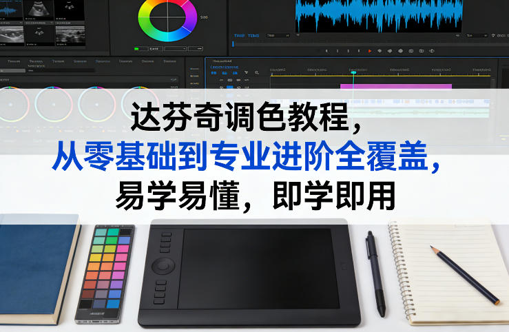 达芬奇调色教程，从零基础到专业进阶全覆盖，易学易懂，即学即用-青禾学社