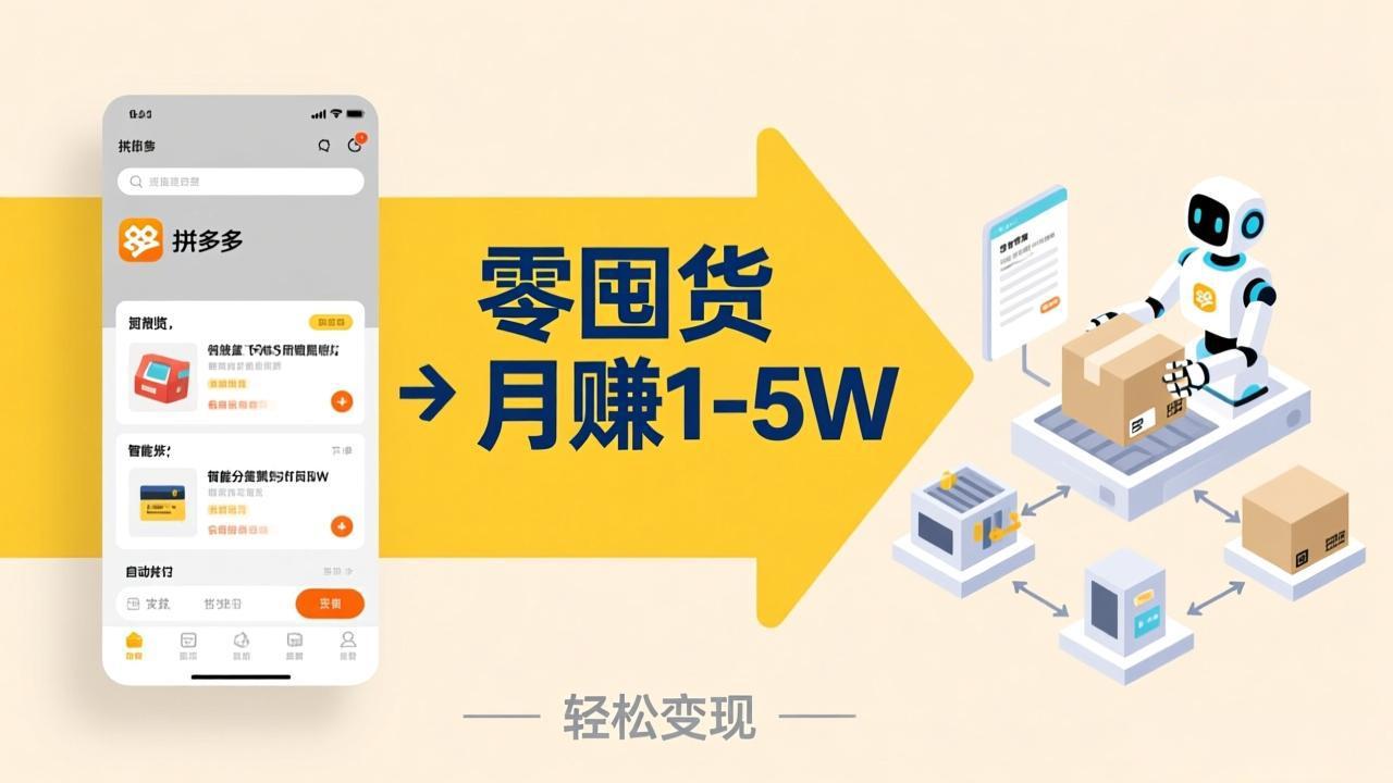 不用囤货不用跑单！拼多多虚拟玩法，机器人管理发货和客服，帮你月赚 1-5W-青禾学社