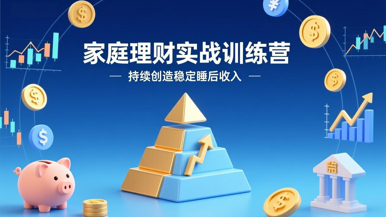 家庭理财实战训练营：从0到1建体系，三阶进阶层层递进，助你持续创造稳定睡后收入-青禾学社