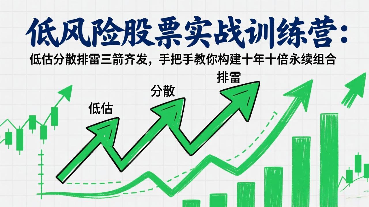 低风险股票实战训练营：低估分散排雷三箭齐发，手把手教你构建十年十倍永续组合-青禾学社