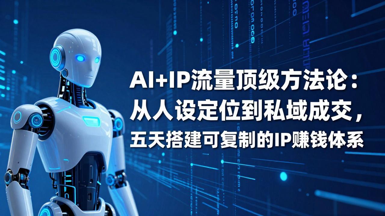 AI+IP顶级方法论：从人设定位到私域成交，五天搭建可复制的IP赚钱体系-青禾学社