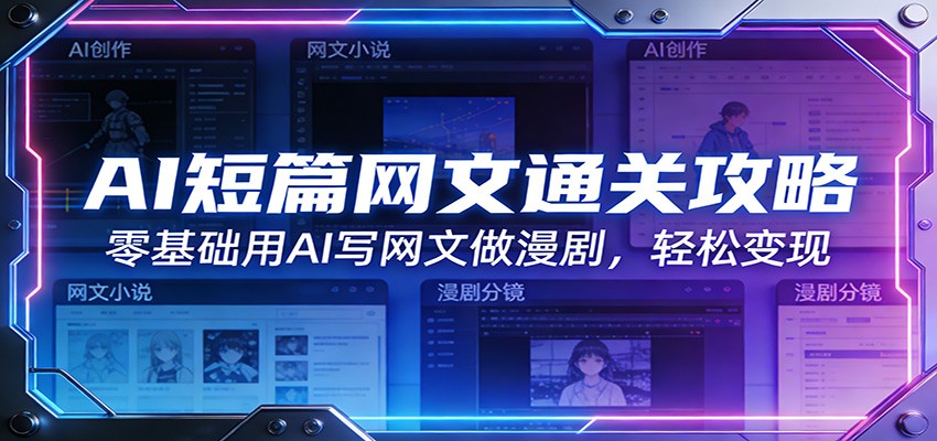 AI短篇网文通关攻略：零基础用AI写网文做漫剧，轻松变现-青禾学社