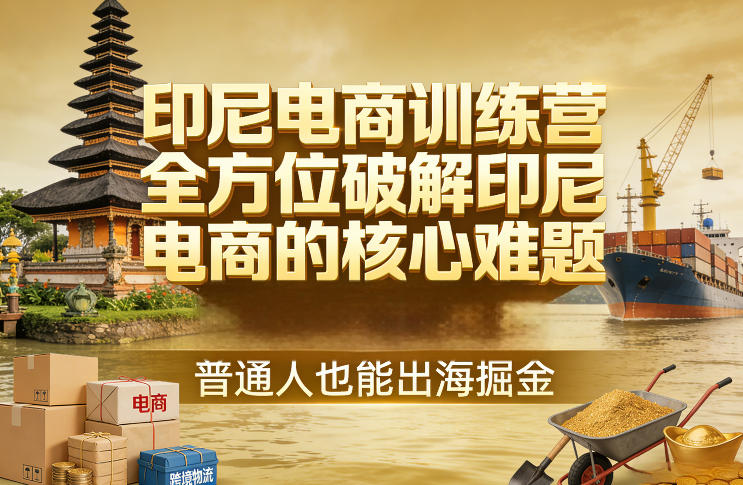 印尼电商训练营，全方位破解印尼电商的核心难题，普通人也能出海掘金-青禾学社