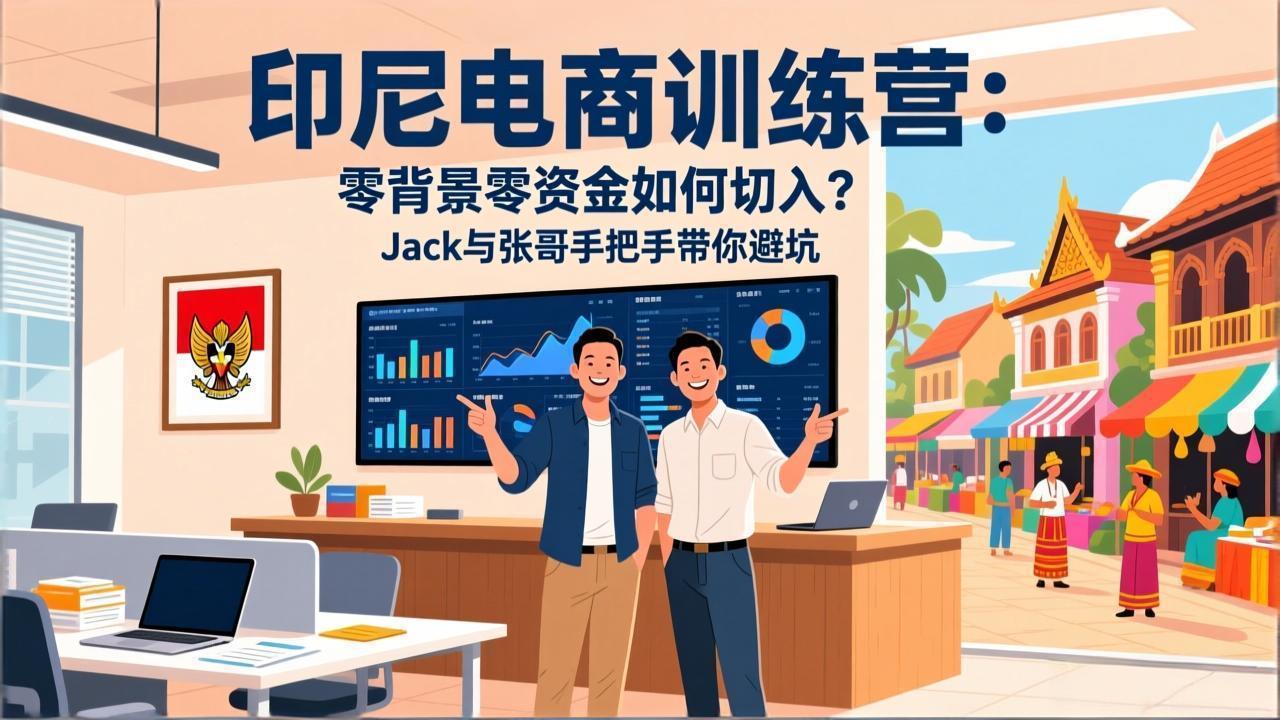 印尼电商训练营：零背景零资金如何切入？Jack与张哥手把手带你避坑-青禾学社