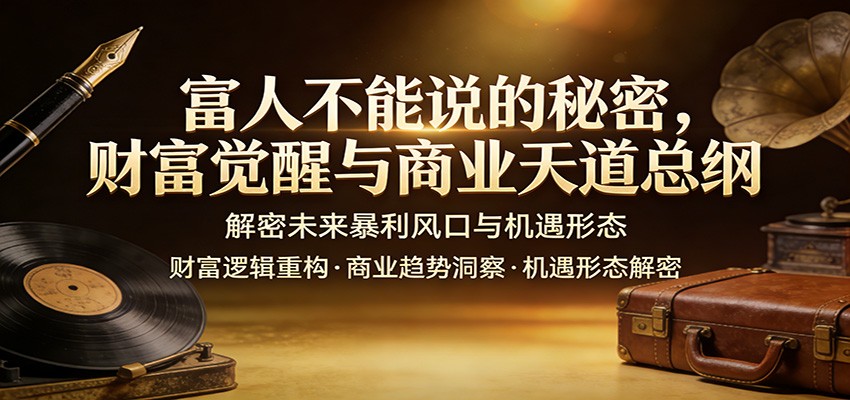 富人不能说的秘密，财富觉醒与商业天道总纲，解密未来暴利风口与机遇形态-青禾学社