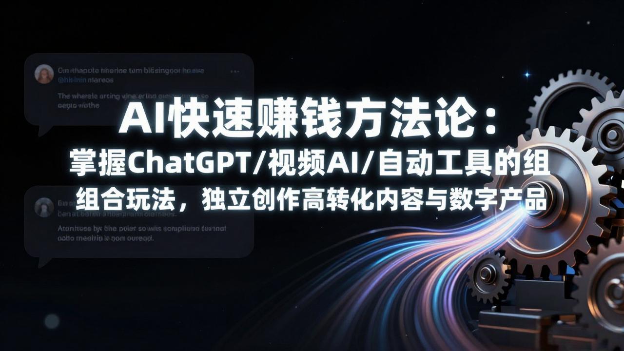 AI快速赚钱方法论：掌握ChatGPT/视频AI/自动化工具的组合玩法，独立创作高转化内容与数字产品-青禾学社