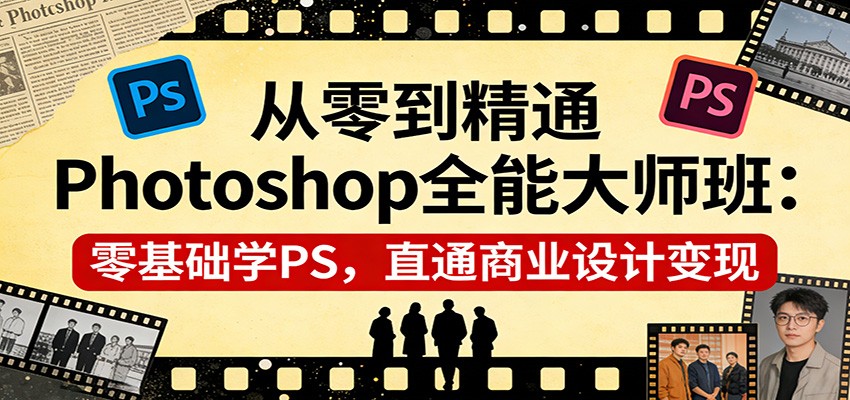 从零到精通Photoshop全能大师班：零基础学PS，直通商业设计变现-青禾学社