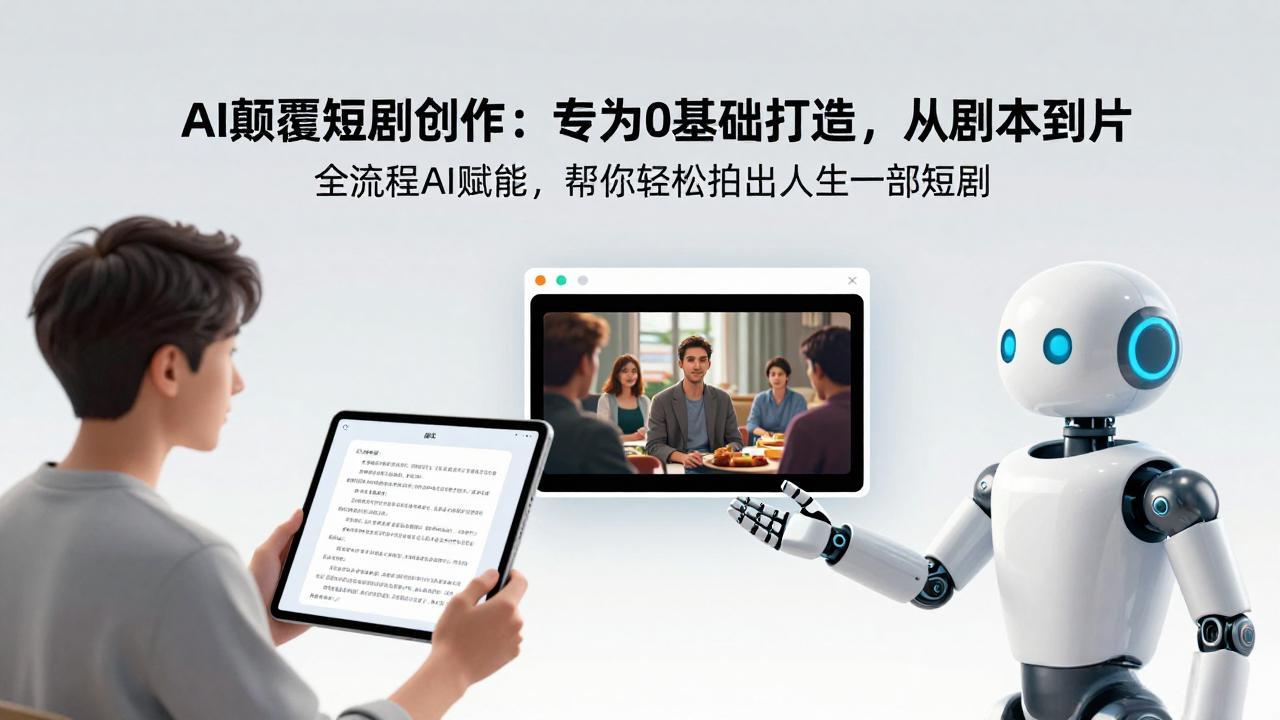 AI颠覆短剧创作：专为0基础打造，从剧本到成片全流程AI赋能，帮你轻松拍出人生第一部短剧-青禾学社