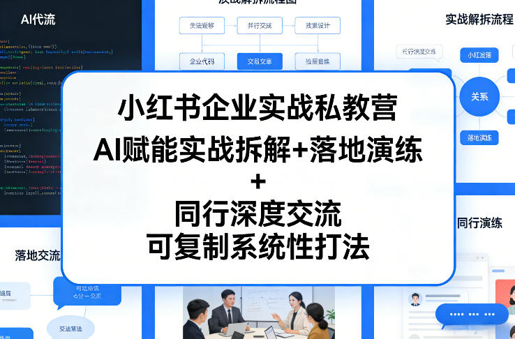 小红书企业实战私教营，AI赋能实战拆解+落地演练+同行深度交流，可复制系统性打法-青禾学社