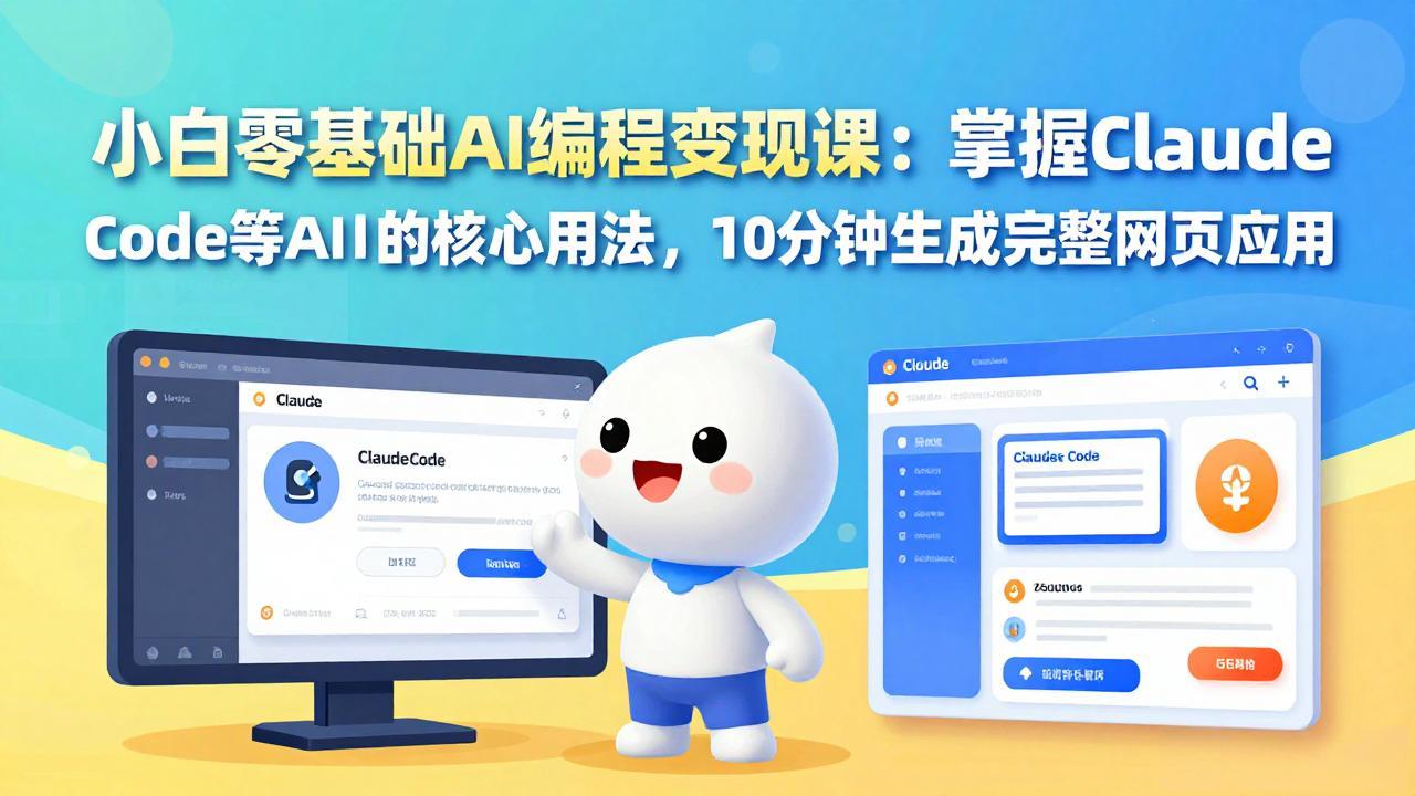 小白零基础AI编程变现课：掌握Claude Code等AI工具的核心用法，10分钟生成完整网页应用-青禾学社
