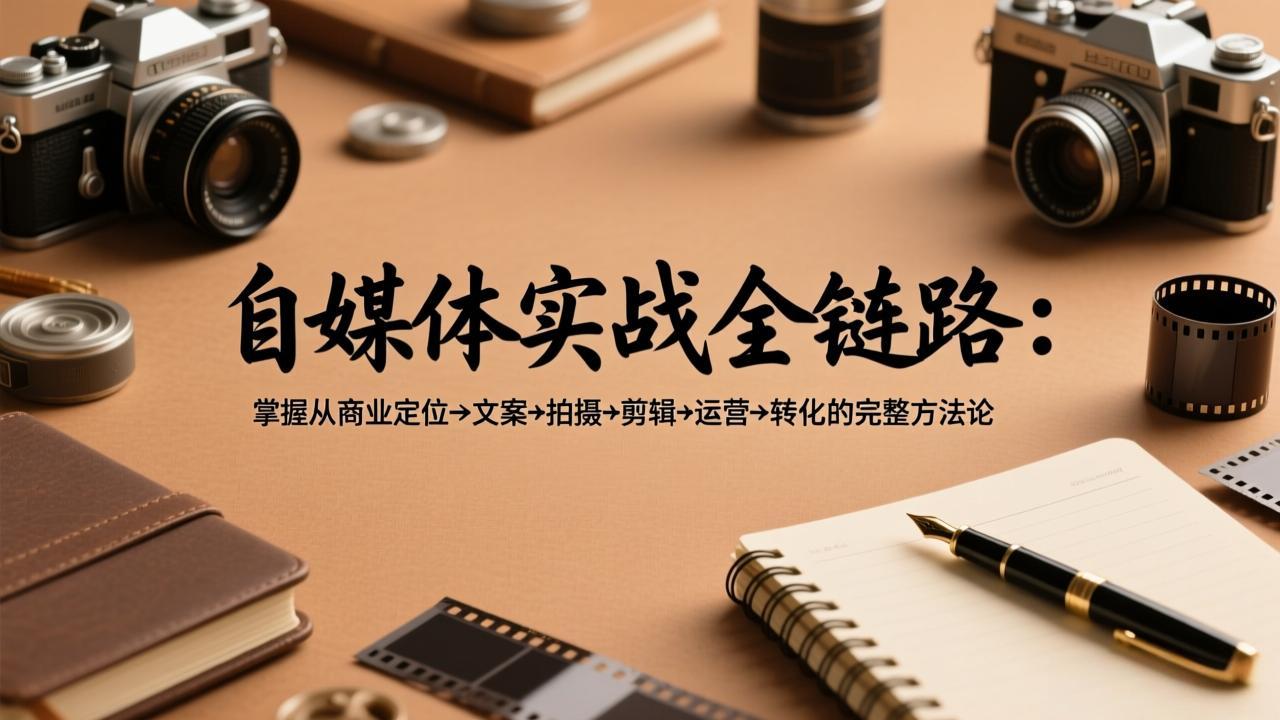 自媒体实战全链路：掌握从商业定位→文案→拍摄→剪辑→运营→转化的完整方法论-青禾学社