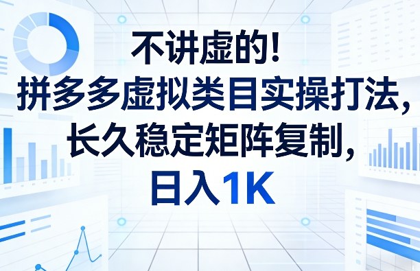 不讲虚的！拼多多虚拟类目实操打法，长久稳定矩阵复制，日入1K【揭秘】-青禾学社