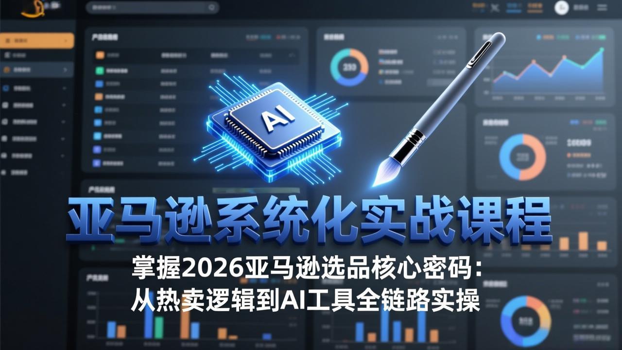 亚马逊系统化实战课-更新3月：2026最新选品方法论，从热卖原因分析到AI作图，提升选品成功率-青禾学社