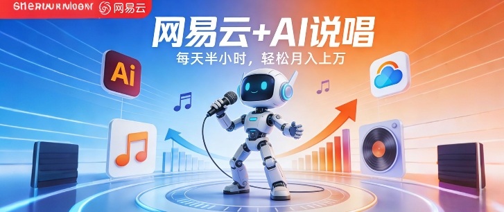 网易云+AI说唱，每天半小时，AI内容创作+流量变现，轻松月入1W-青禾学社
