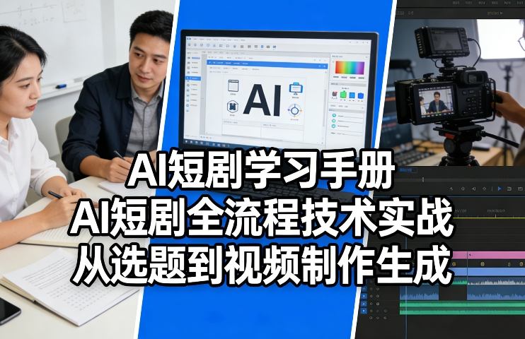 AI短剧学习手册，AI短剧全流程技术实战，从选题到视频制作生成-青禾学社