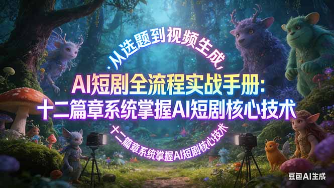 AI 短剧全流程实战手册：从选题到视频生成，十二篇章系统掌握 AI 短剧核心技术-青禾学社