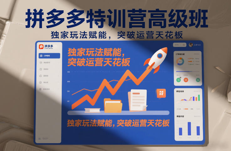 拼多多特训营高阶班，独家玩法赋能，突破运营天花板(更新26年3月13日)-青禾学社