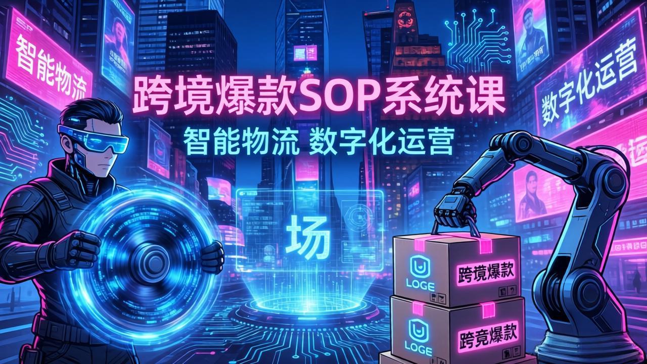 跨境爆款SOP系统课，“内容飞轮+精准投放+AI自动化”为核心，拆解“人×货×场”黄金公式-青禾学社