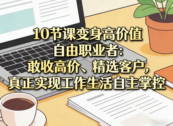 10节课变身高价值自由职业者：敢收高价、精选客户，真正实现工作生活自主掌控-青禾学社