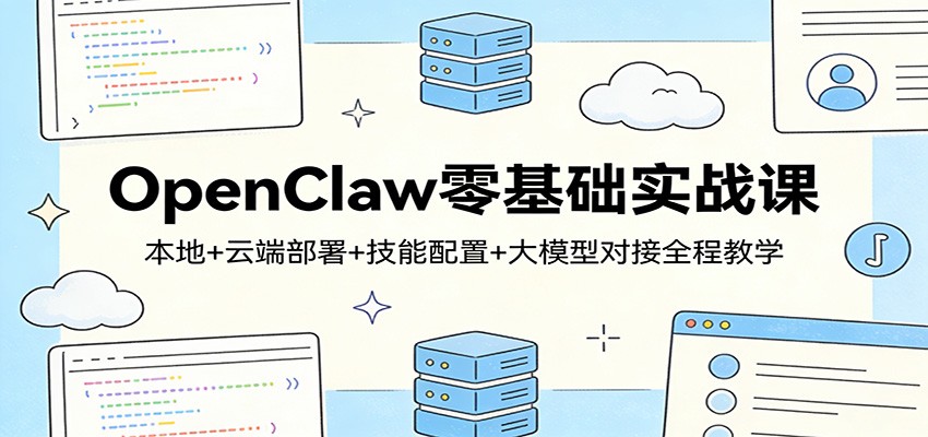 OpenClaw零基础实战课：本地+云端部署+技能配置+大模型对接全程教学-青禾学社