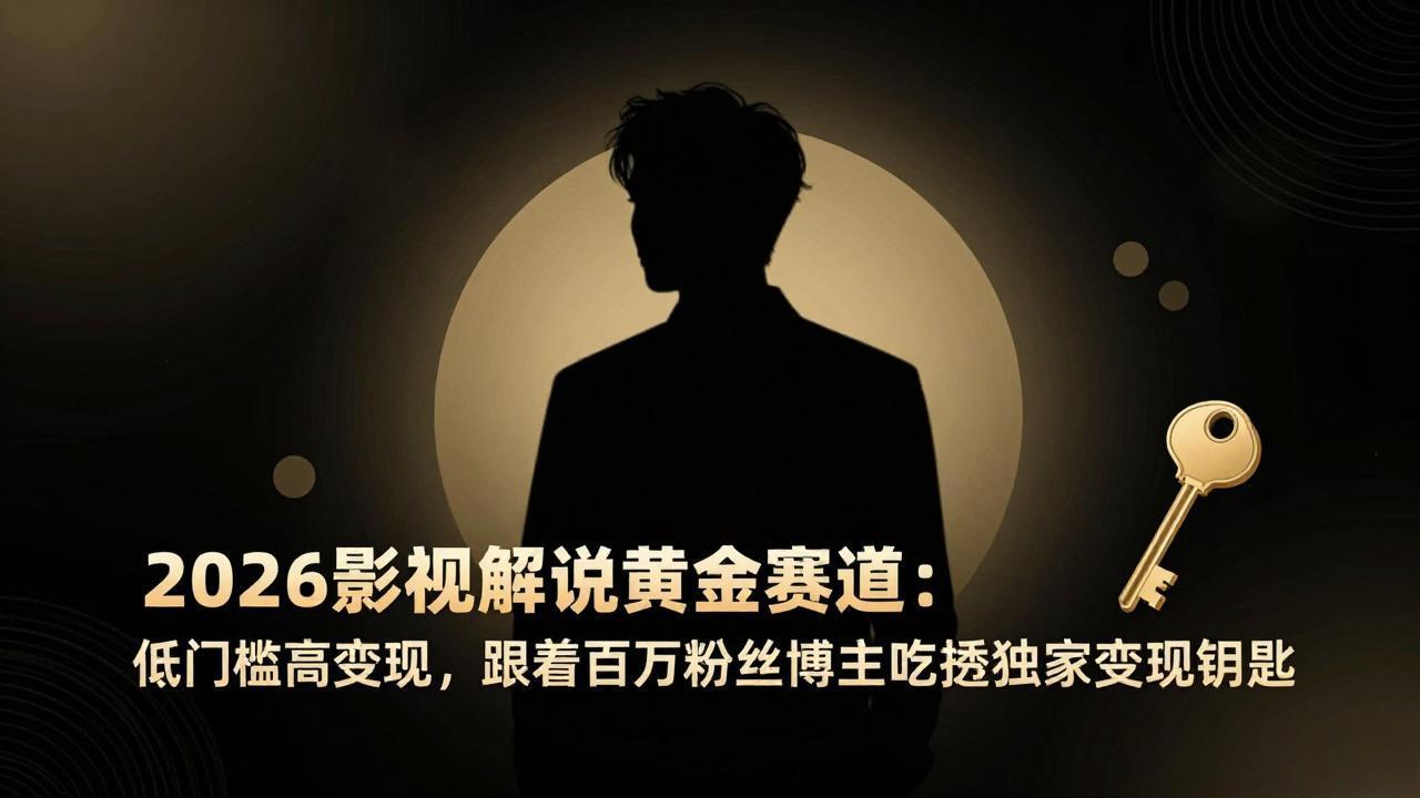 2026影视解说黄金赛道：低门槛高变现，跟着百万粉丝博主吃透独家变现钥匙-青禾学社