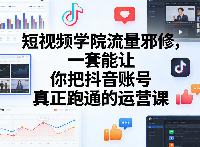 短视频学院流量邪修，一套能让你把抖音账号真正跑通的运营课-青禾学社