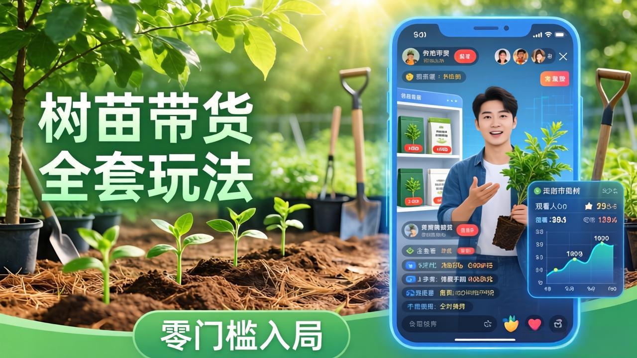 视频号AI树苗带货全套玩法：零门槛入局，掌握豆包、千问等AI工具制作树苗视频的全套流程-青禾学社