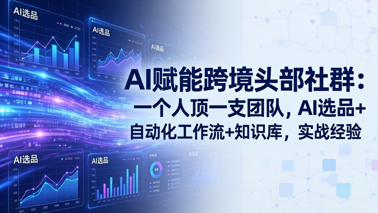 AI赋能跨境头部社群：一个人顶一支团队，AI选品+自动化工作流+知识库，实战经验-更新3月-青禾学社