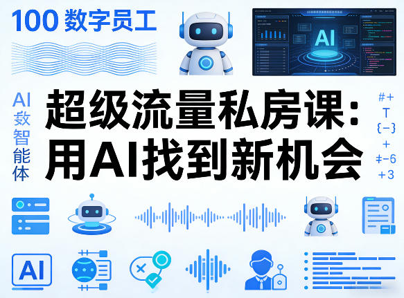 你的AI数字员工100个智能体，超级流量私房课，用AI找到新机会-青禾学社