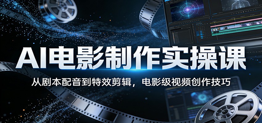 AI电影制作实操课：从剧本配音到特效剪辑，电影级视频创作技巧-青禾学社