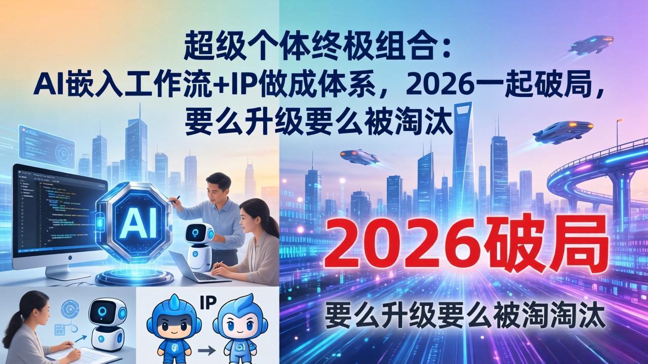 超级个体终极组合：AI嵌入工作流+IP做成体系，2026一起破局，要么升级要么被淘汰-青禾学社