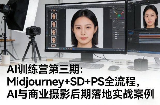 AI训练营第三期：Midjourney+SD+PS全流程，AI与商业摄影后期落地实战案例-青禾学社