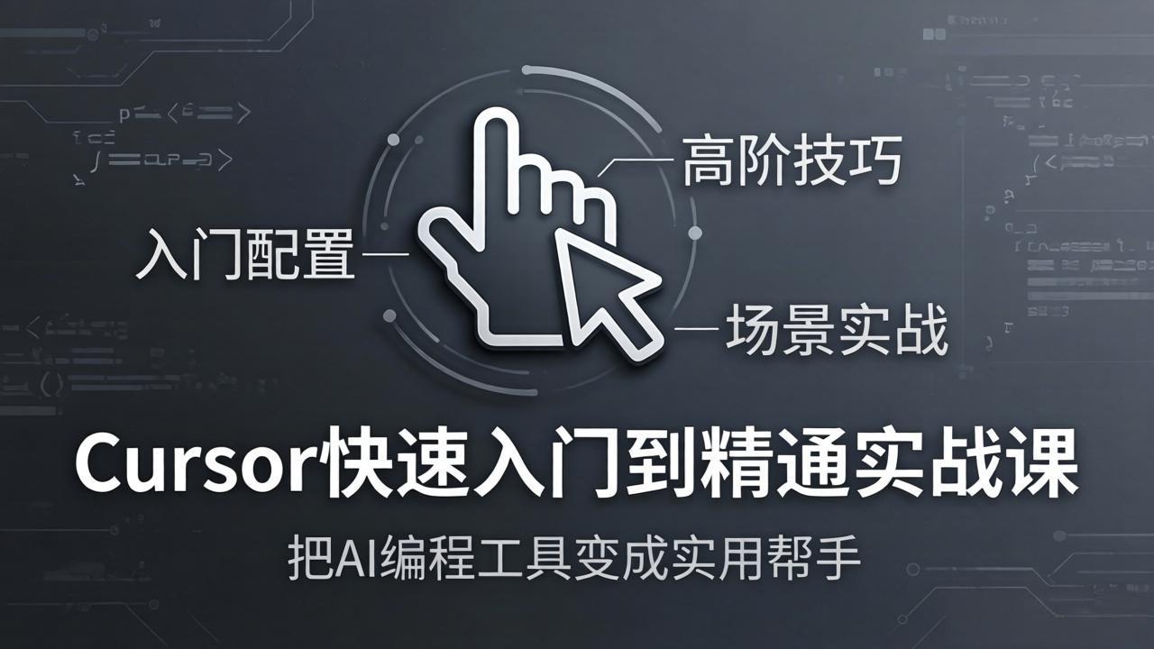 Cursor快速入门到精通实战课：入门配置+高阶技巧+场景实战，把AI编程工具变成实用帮手-青禾学社