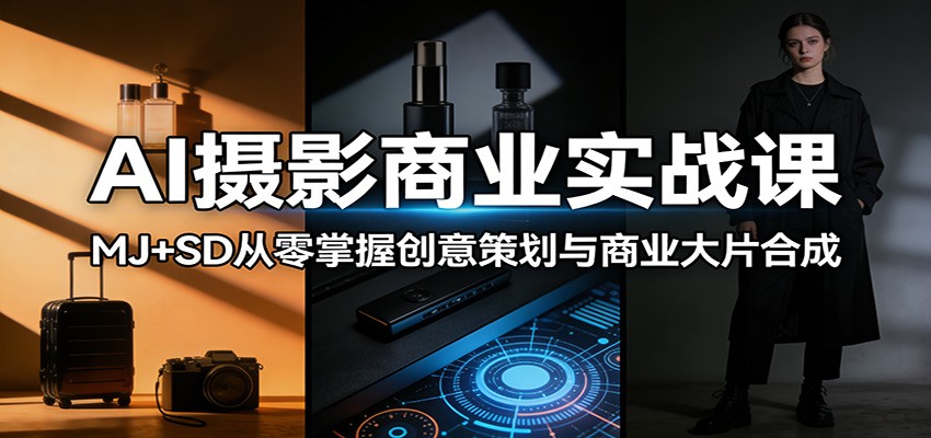 AI摄影商业实战课：MJ+SD从零掌握创意策划与商业大片合成-青禾学社