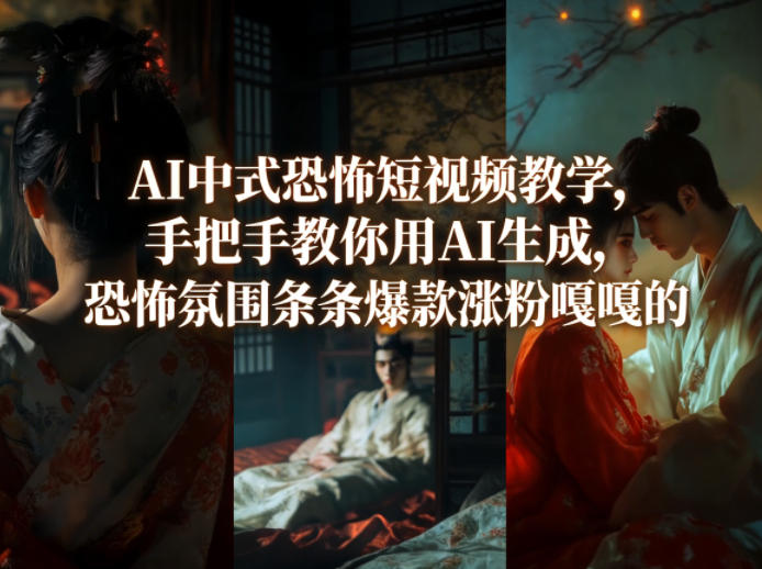 AI中式恐怖短视频教学，手把手教你用AI生成，恐怖氛围条条爆款涨粉嘎嘎的-青禾学社