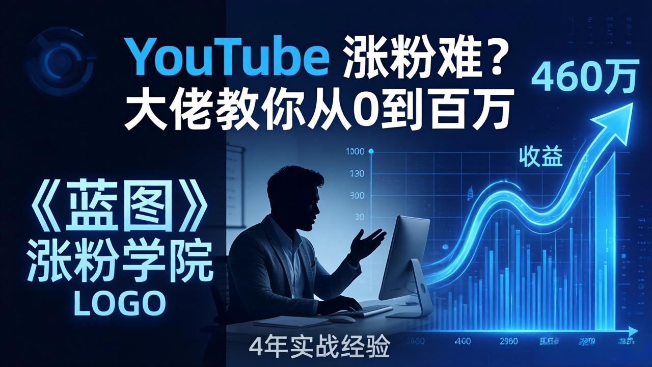 YouTube 涨粉难？《蓝图涨粉学院》：4 年赚 460 万的大佬教策略，从0到百万有路径！-青禾学社