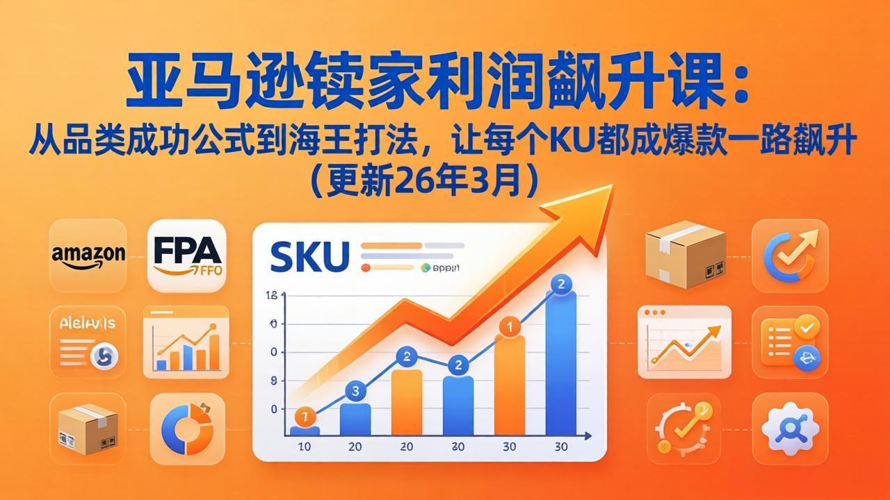 亚马逊卖家利润飙升课：从品类成功公式到海王打法，让每个SKU都成爆款一路飙升(更新26年3月-青禾学社
