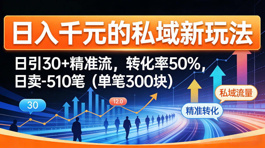 日入千米的私域新玩法：日引30＋精准流，转化率50%，日卖5-10笔(单笔300米)-青禾学社